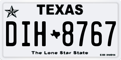 TX license plate DIH8767