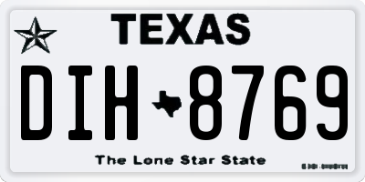 TX license plate DIH8769