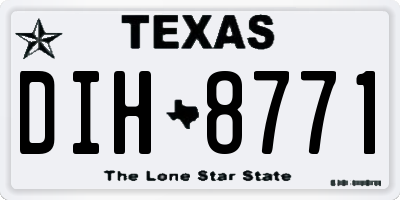 TX license plate DIH8771