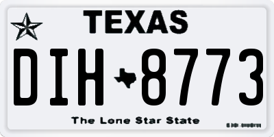 TX license plate DIH8773