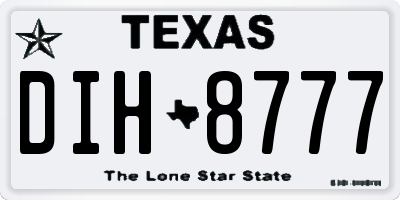 TX license plate DIH8777