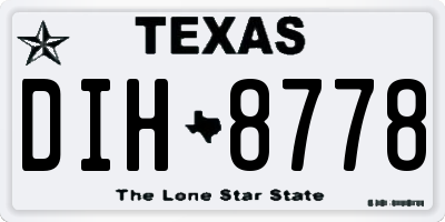 TX license plate DIH8778
