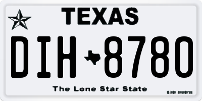 TX license plate DIH8780