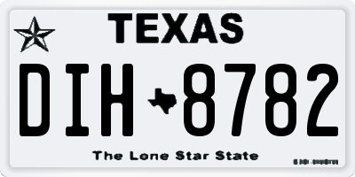 TX license plate DIH8782