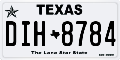 TX license plate DIH8784