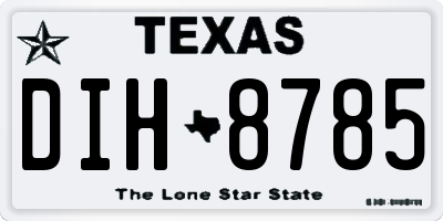 TX license plate DIH8785