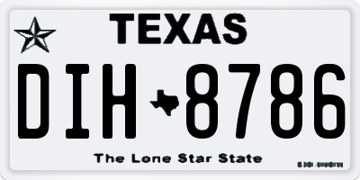 TX license plate DIH8786