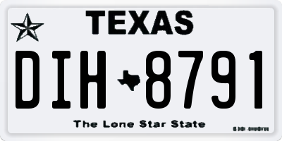 TX license plate DIH8791