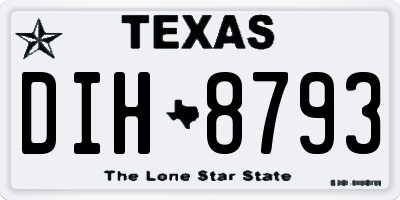 TX license plate DIH8793