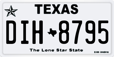 TX license plate DIH8795