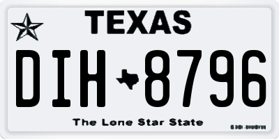 TX license plate DIH8796