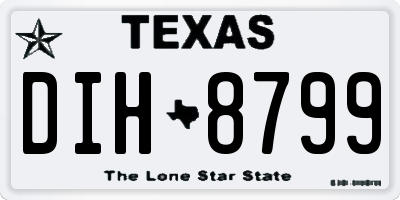 TX license plate DIH8799