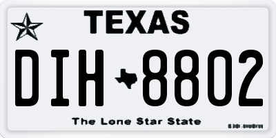TX license plate DIH8802