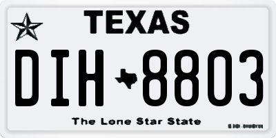 TX license plate DIH8803
