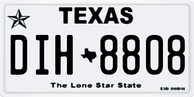 TX license plate DIH8808