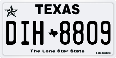 TX license plate DIH8809