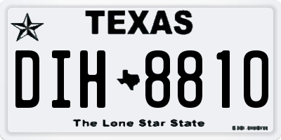 TX license plate DIH8810