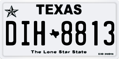 TX license plate DIH8813