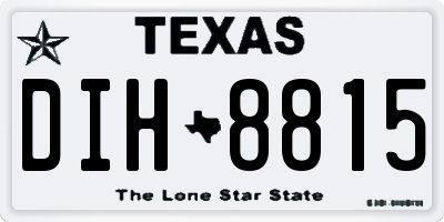 TX license plate DIH8815