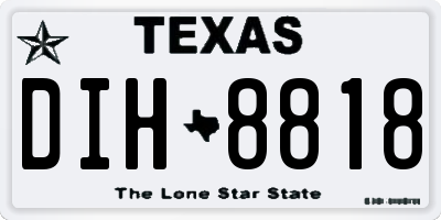 TX license plate DIH8818