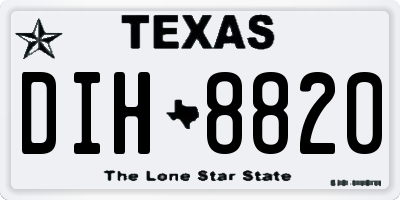 TX license plate DIH8820