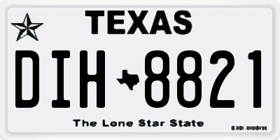 TX license plate DIH8821