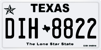 TX license plate DIH8822