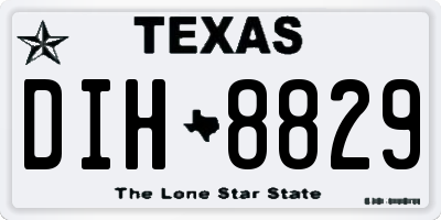 TX license plate DIH8829