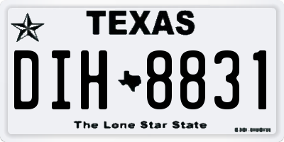 TX license plate DIH8831