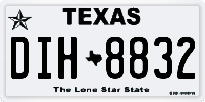 TX license plate DIH8832