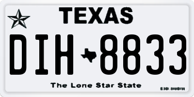TX license plate DIH8833