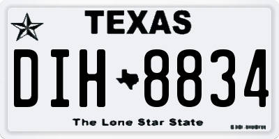TX license plate DIH8834