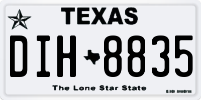 TX license plate DIH8835