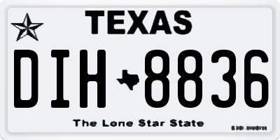 TX license plate DIH8836