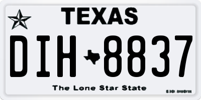 TX license plate DIH8837
