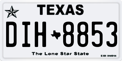 TX license plate DIH8853