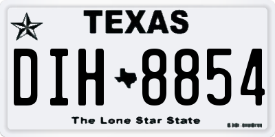 TX license plate DIH8854