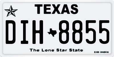 TX license plate DIH8855