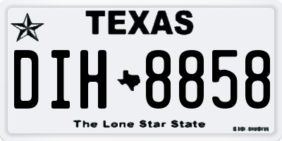 TX license plate DIH8858
