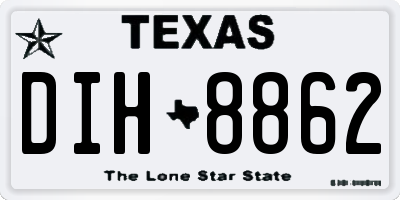 TX license plate DIH8862