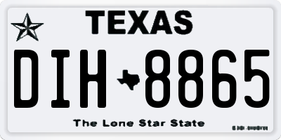 TX license plate DIH8865