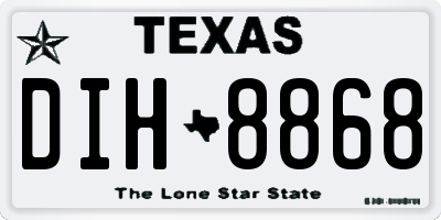 TX license plate DIH8868