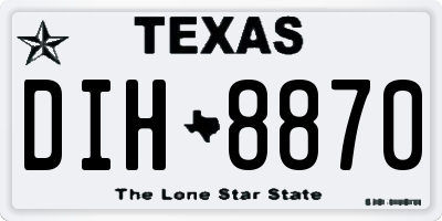 TX license plate DIH8870