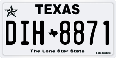 TX license plate DIH8871