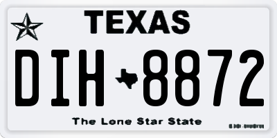 TX license plate DIH8872