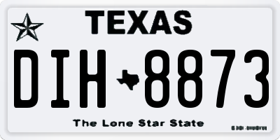 TX license plate DIH8873