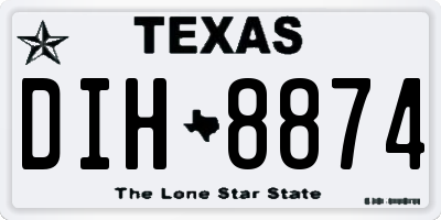 TX license plate DIH8874
