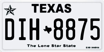 TX license plate DIH8875