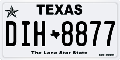 TX license plate DIH8877
