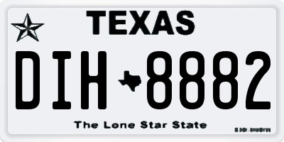 TX license plate DIH8882